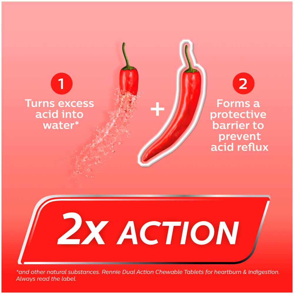 Rennie Dual Action Heartburn Tablets 12 pack Image 3