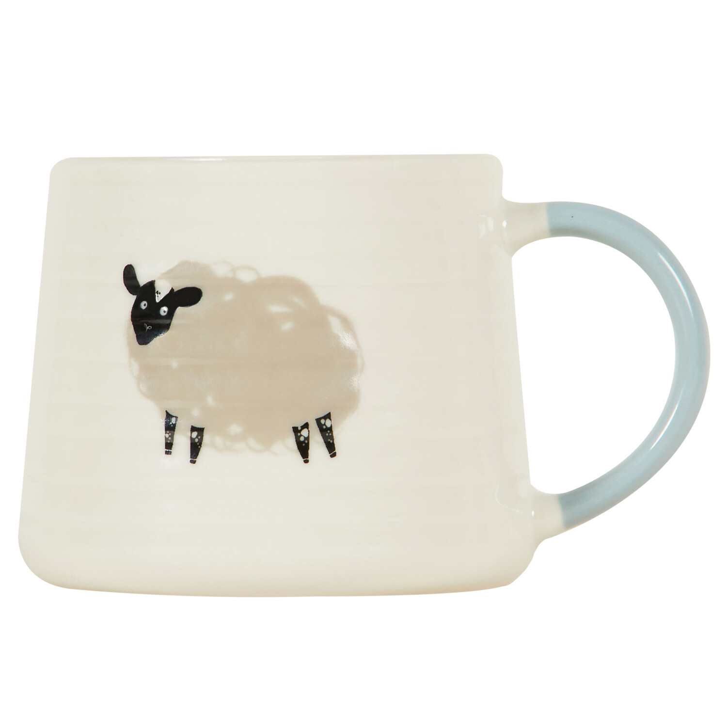 Highland Flock Ribbed Sheep Mug with Colour Handle - Multicolour Image 1