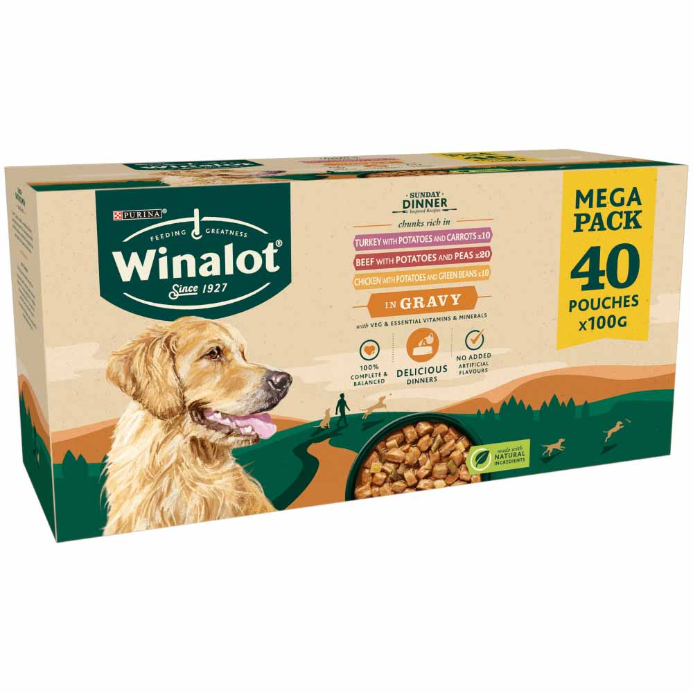 Winalot Sunday Dinner Mixed in Gravy Wet Dog Food 40 x 100g Image 3