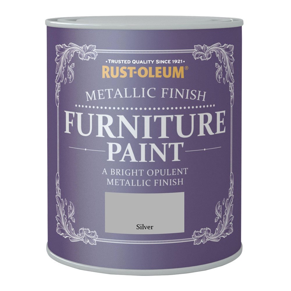 Rust-Oleum Silver Metallic Finish Furniture Paint 125ml Image 2