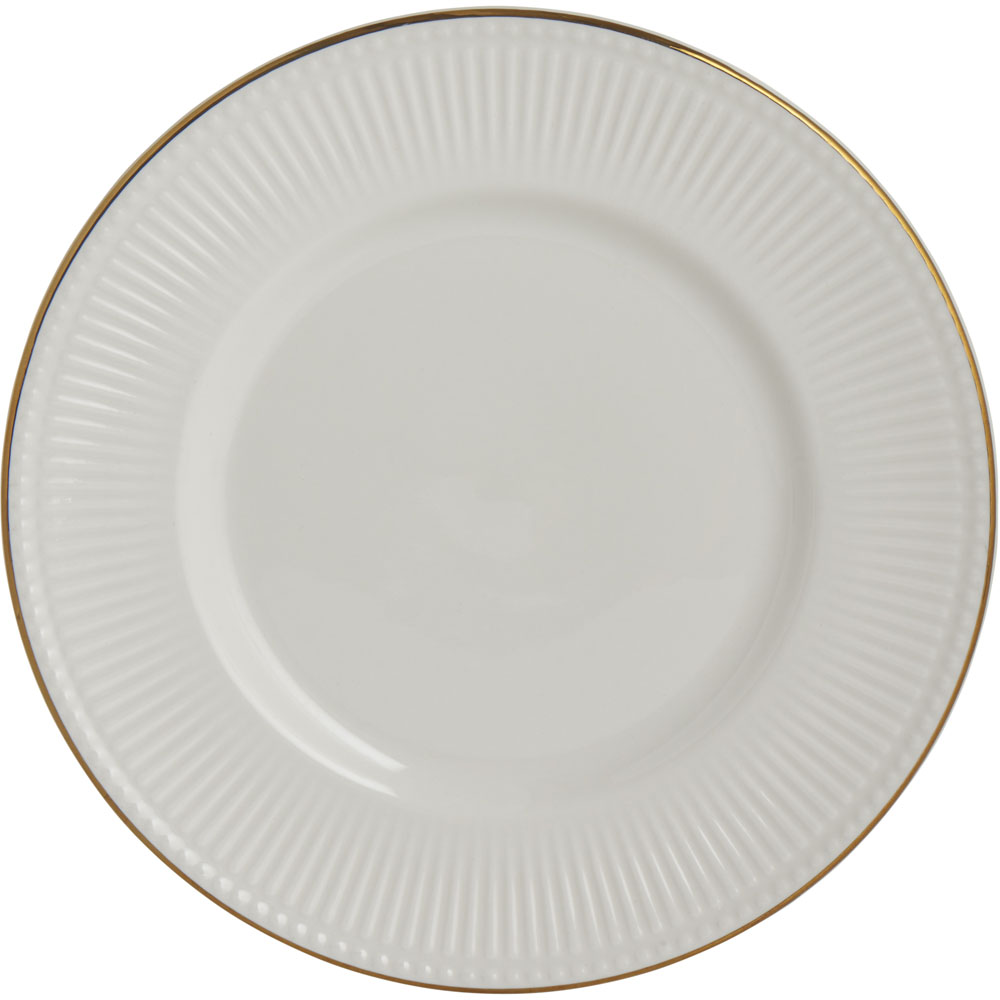 Wilko White Ribbed Side Plate Porcelain Wilko