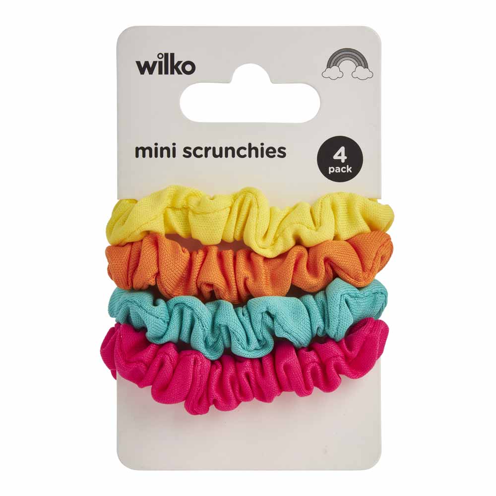 Wilko Kids Bright Mini Scrunchie 4 Pack Image 2