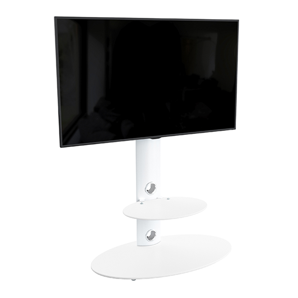 AVF Lugano Satin White Oval Pedestal TV Unit Image 3