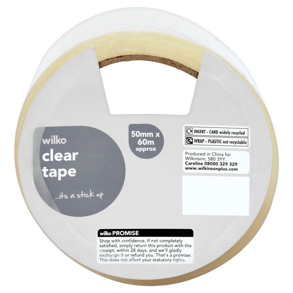 Wilko Clear Adhesive Tape 50mm x 60m Image