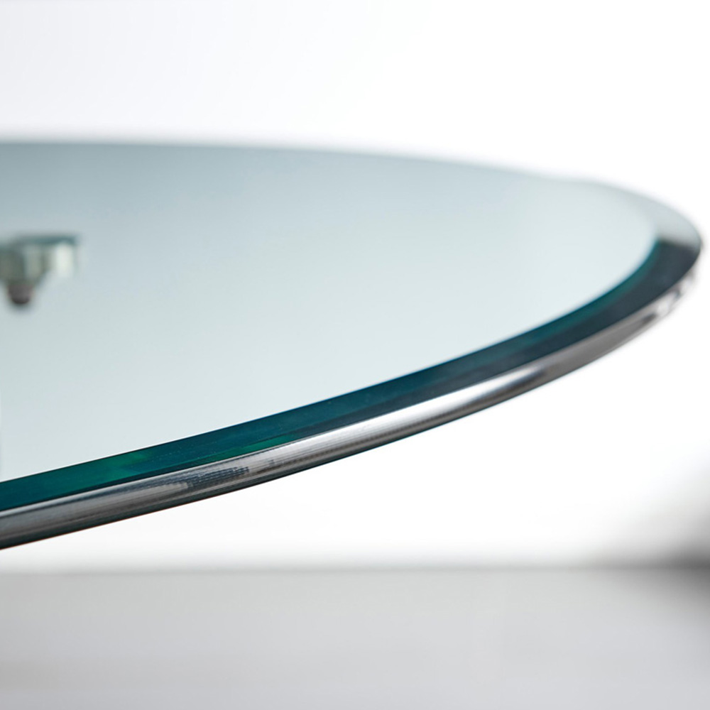 Furniturebox Arona Cesano 6 Seater Round Dining Set Grey and Chrome Image 4