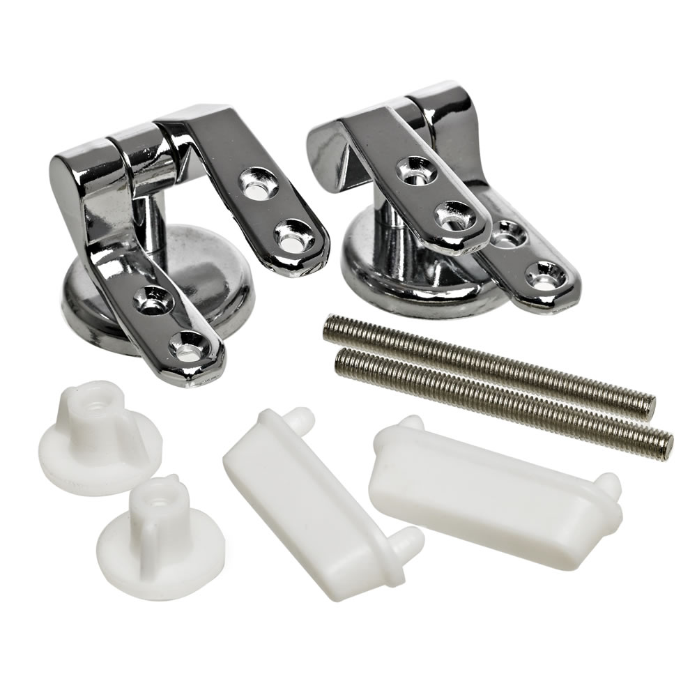 Toilet Seat Fittings MDF Toilet Seat Resin Zinc Alloy Toilet Seat Replacement Hinge with Fittings and Repair Parts for Most Wooden