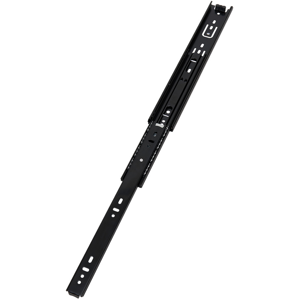 Living and Home Single Pair 3 Fold Black High Load Full Extension Ball Bearing Drawer Slide 12inch Image 3