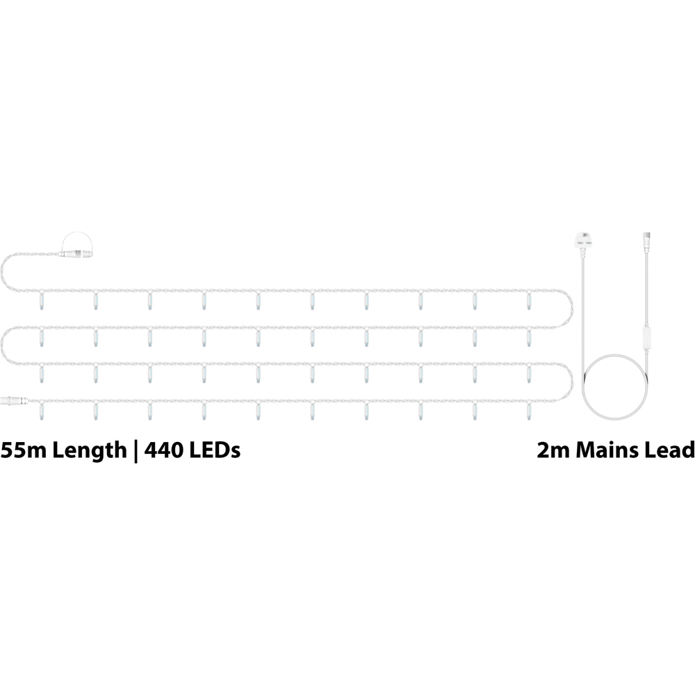 Eagle Connect Warm White LED White String Light 55m Image 7