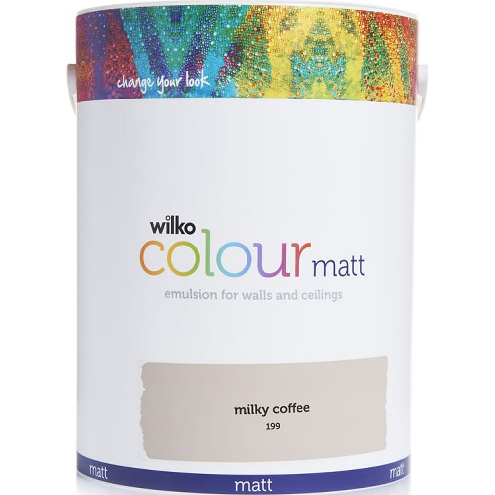 Wilko Milky Coffee Matt Emulsion Paint 5L Image 1