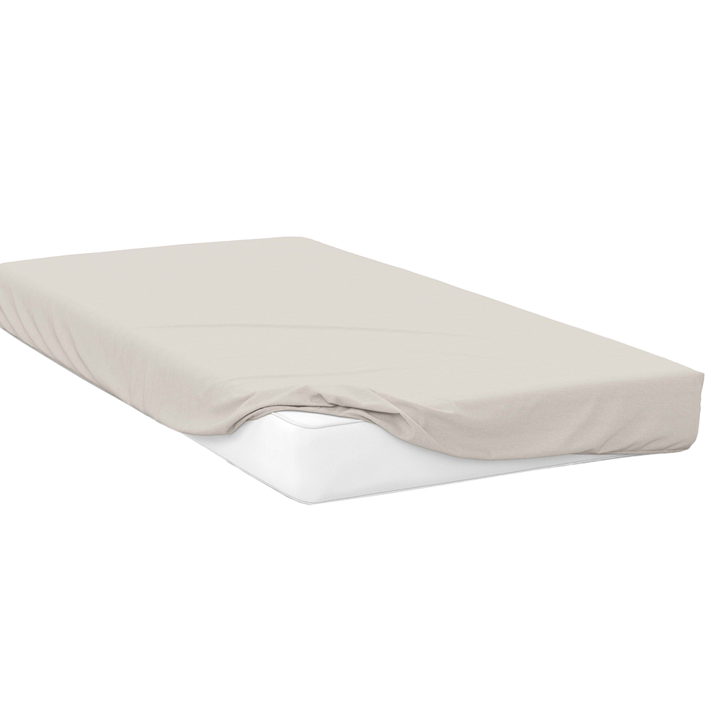 Serene Small Single Ivory Fitted Bed Sheet Image 1