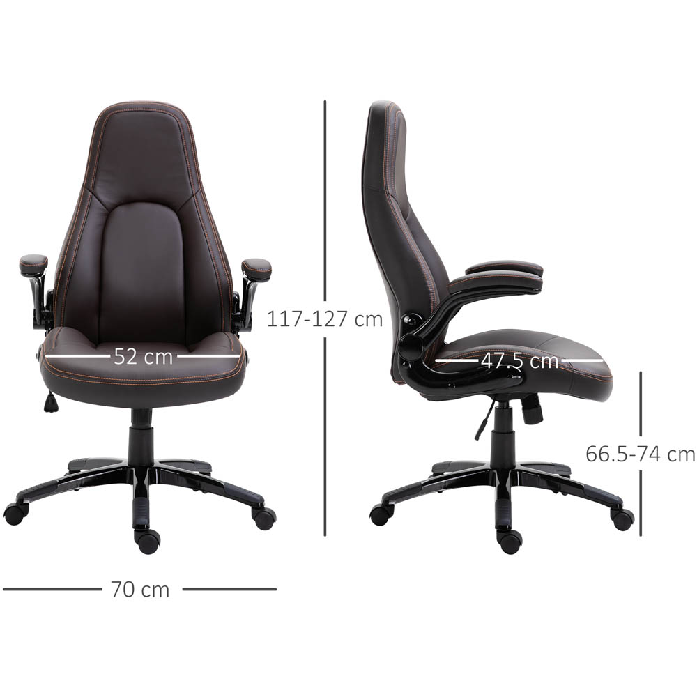 Portland Brown PU Leather Swivel Office Chair Image 7