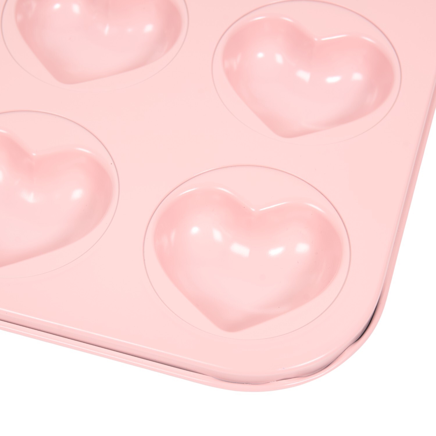 9 Cup Mini Heart Pan Pink Image 4