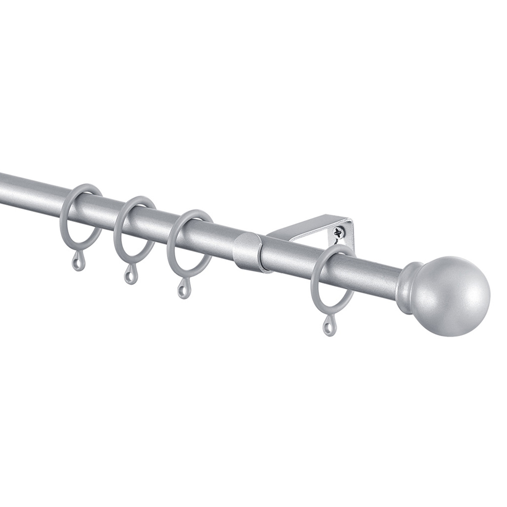 Homemaker 120210cm Extendable Silver Curtain Ball Pole Wilko