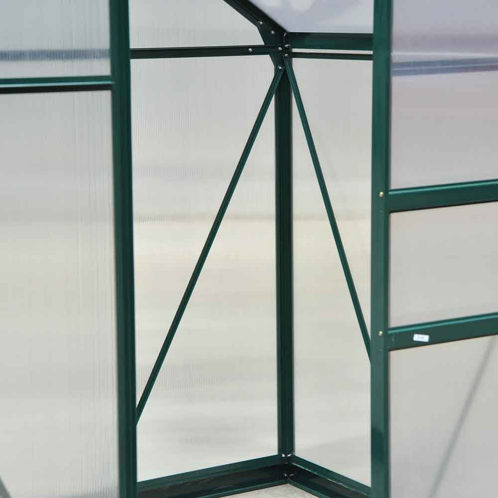 Outsunny Green Polycarbonate 6.2 x 4.3ft Greenhouse Image 4