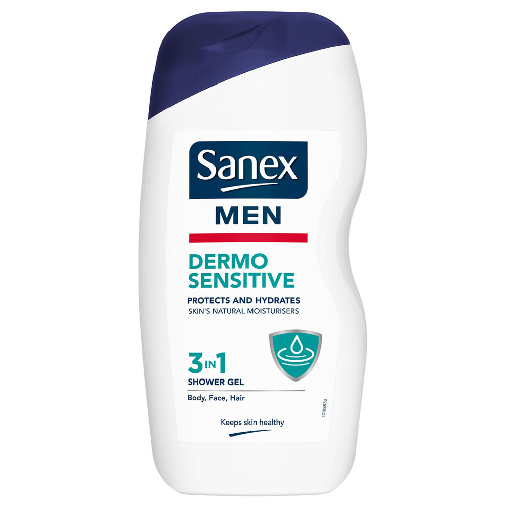 Sanex Men Sensitive Skin Body and Face Shower Gel 500ml Wilko