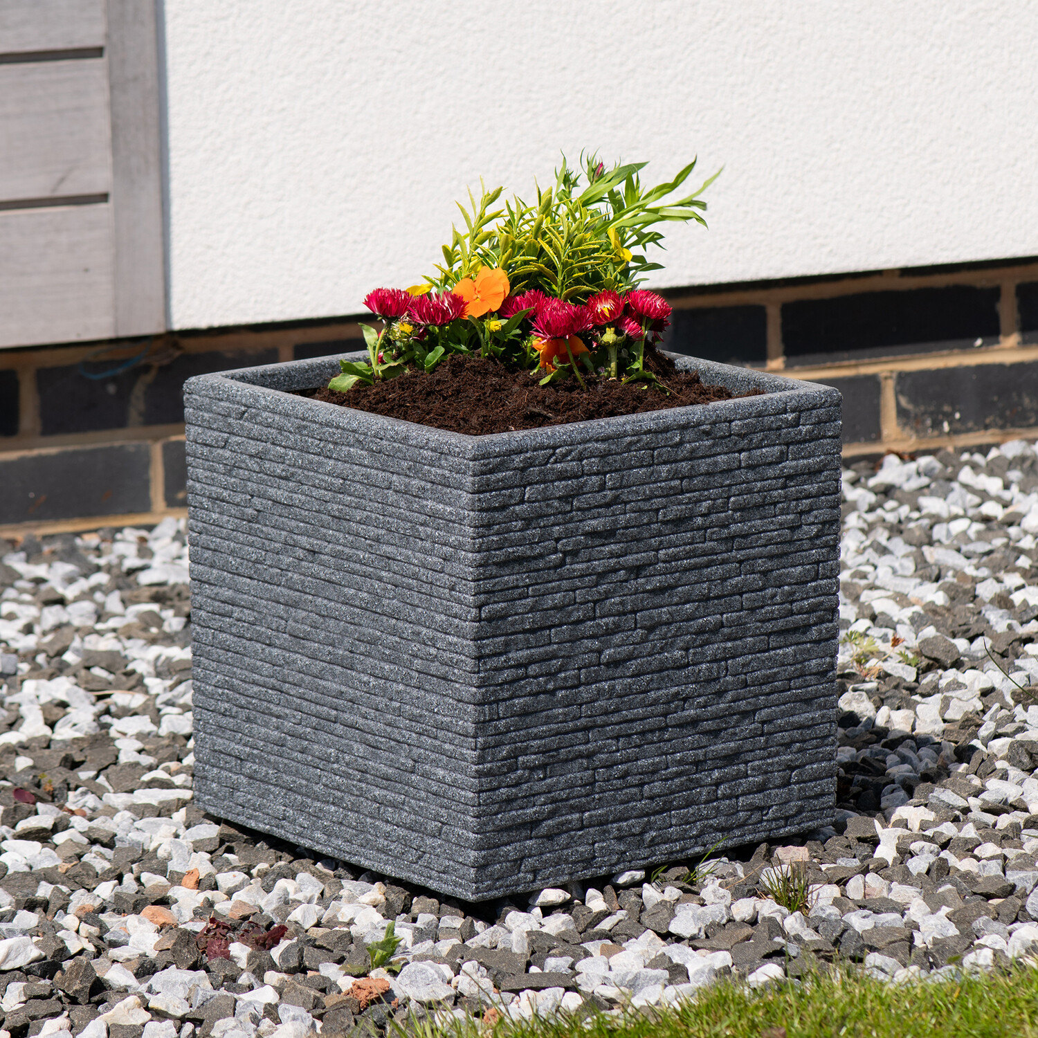 Small Square Planter Grey Image 2