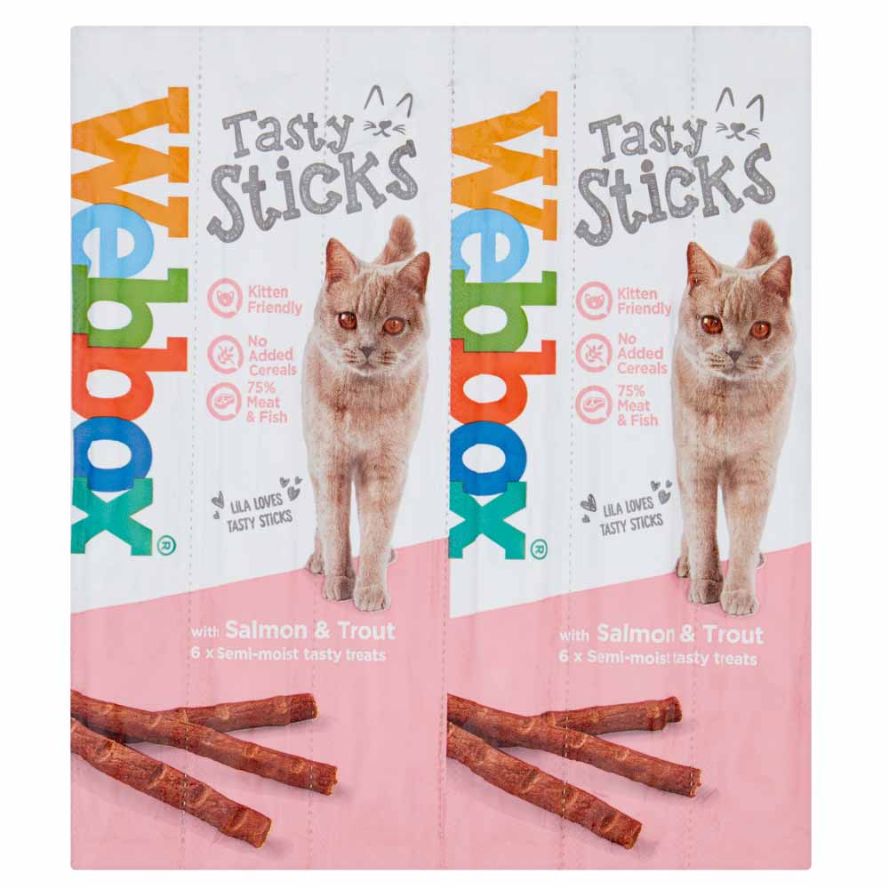 Webbox Cats Delight Salmon and Trout Tasty Sticks Cat Treats 6 x 30g Image
