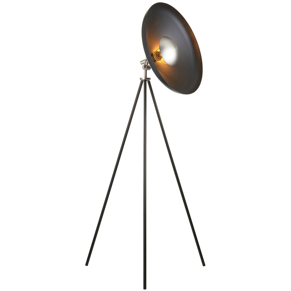 Merano Milan Matt Black Nickel Plate Complete Floor Lamp Image 3