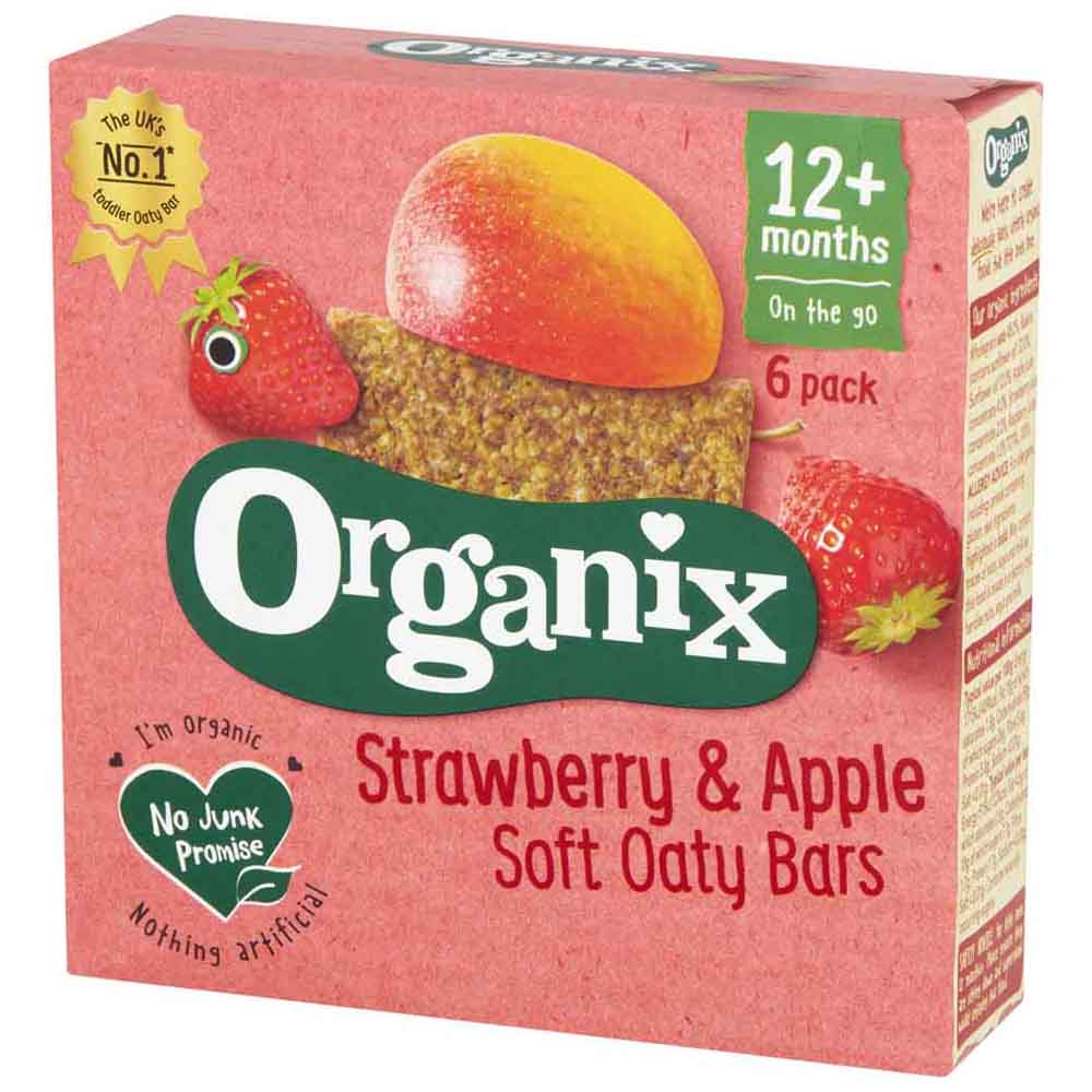 Organix Strawberry & Apple Soft Oaty Bars 6 x 30g Image 4