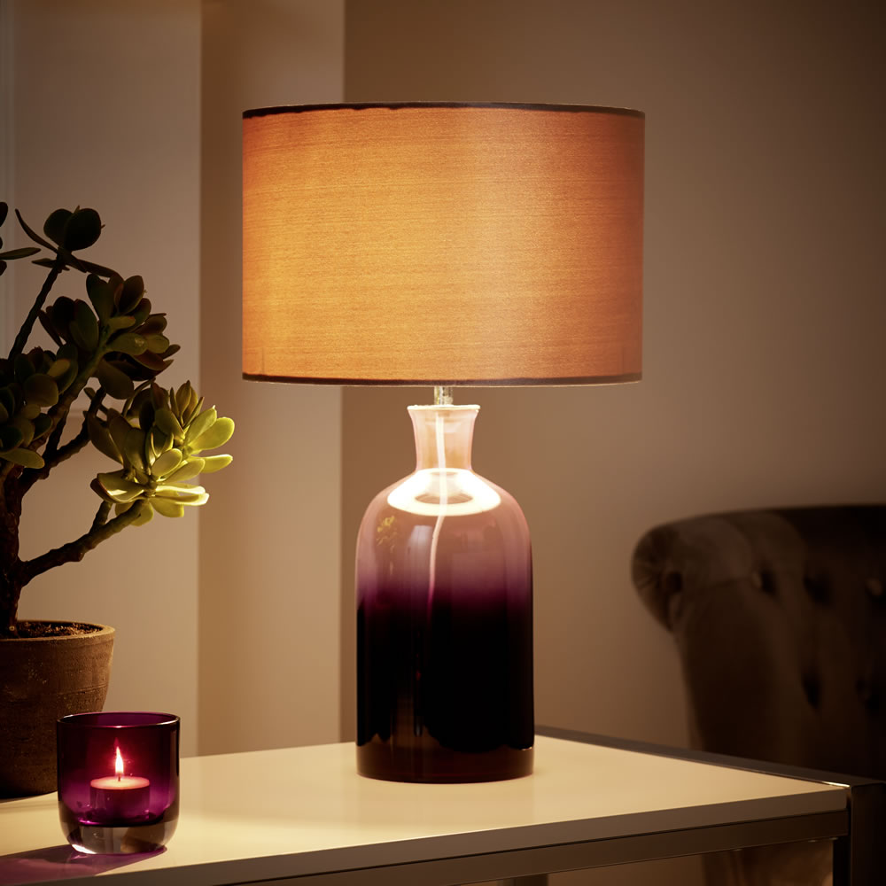 Wilko Purple Ombre Table Lamp Image 7