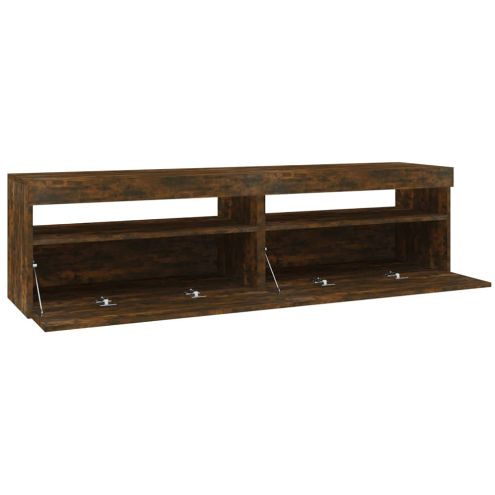 vidaXL 2 Flap Door 2 Open Shelf Smoked Oak TV Cabinet Image 8