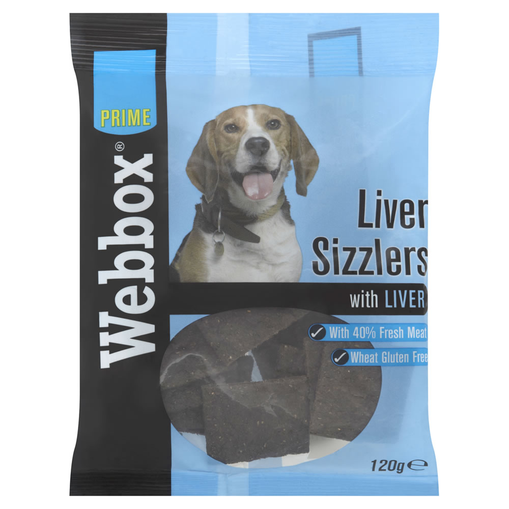 box Liver Sizzlers Dog Treats 150g Wilko