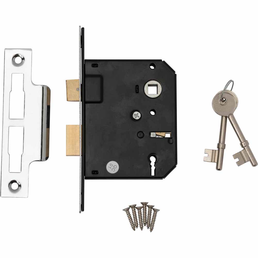 wilko 3 Lever Mortice Sashlock 3 inch Image 1