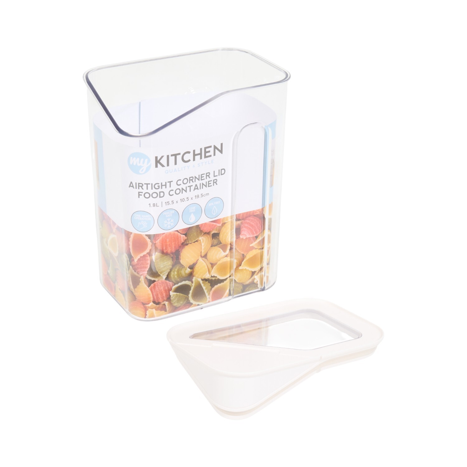 Airtight Corner Lid Food Container Clear 1.8 l Image 4