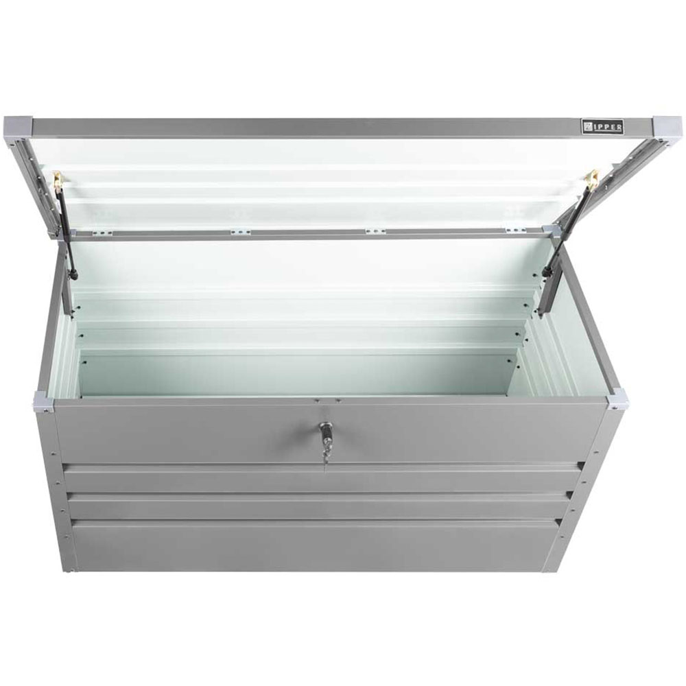 Zipper ZI-GAB132AN 130cm Grey Steel Garden Storage Box Image 3
