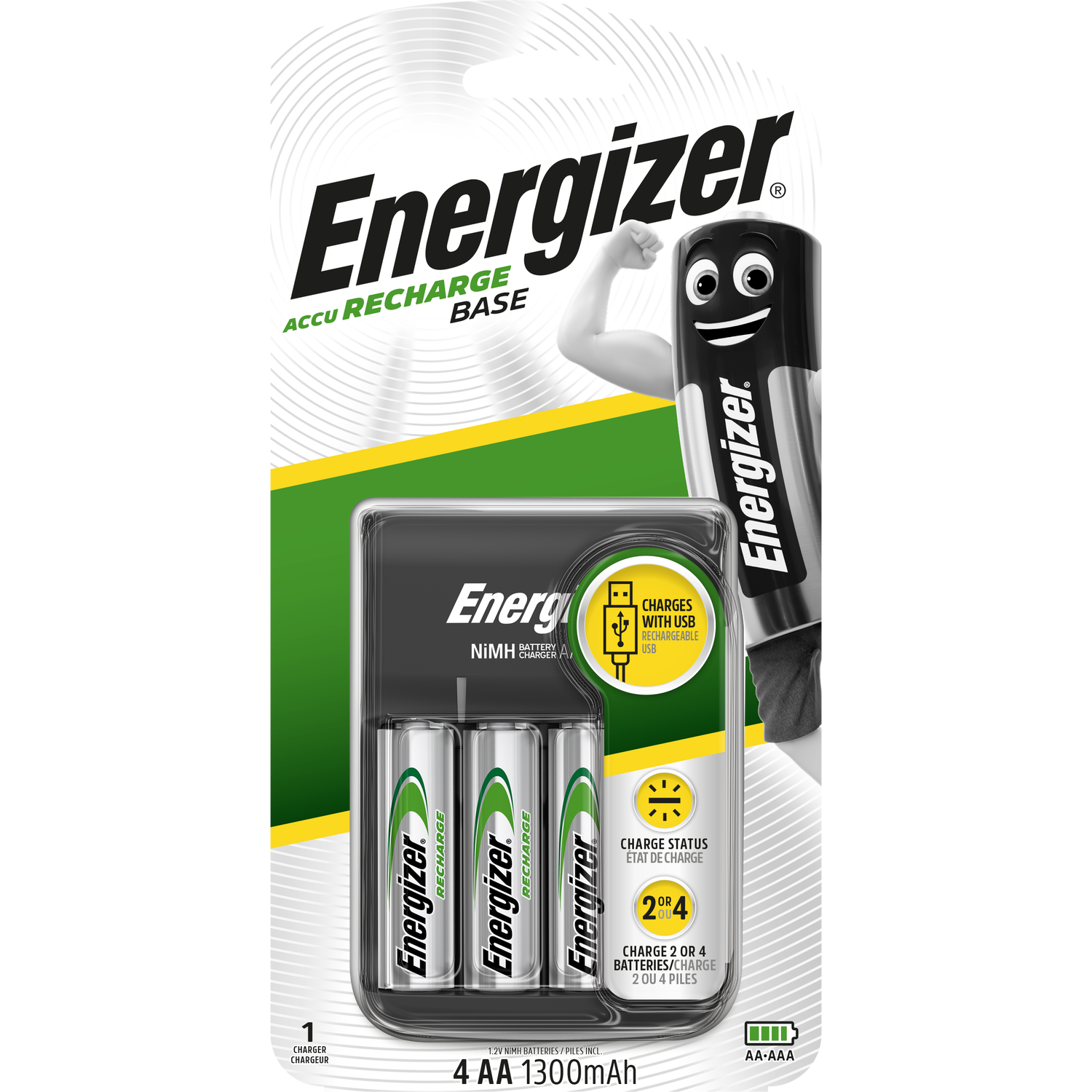 Energizer USB Charger with Precharged AA Image