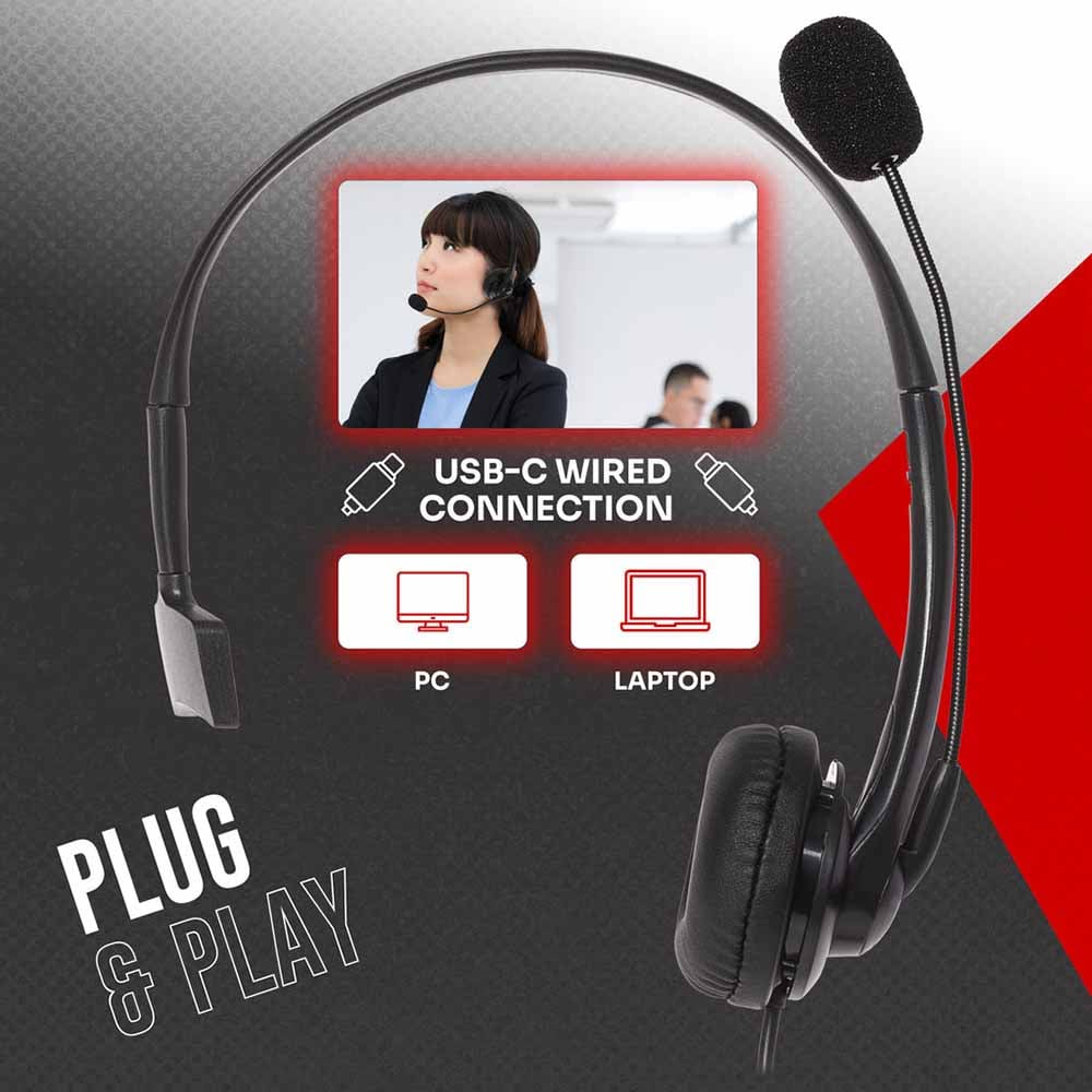 ProSound Single Ear USB-C Headset with Boom Microphone Image 4
