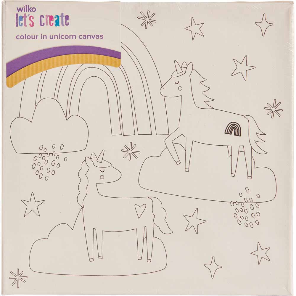 Wilko Colour In Your Own Canvas Unicorn Image