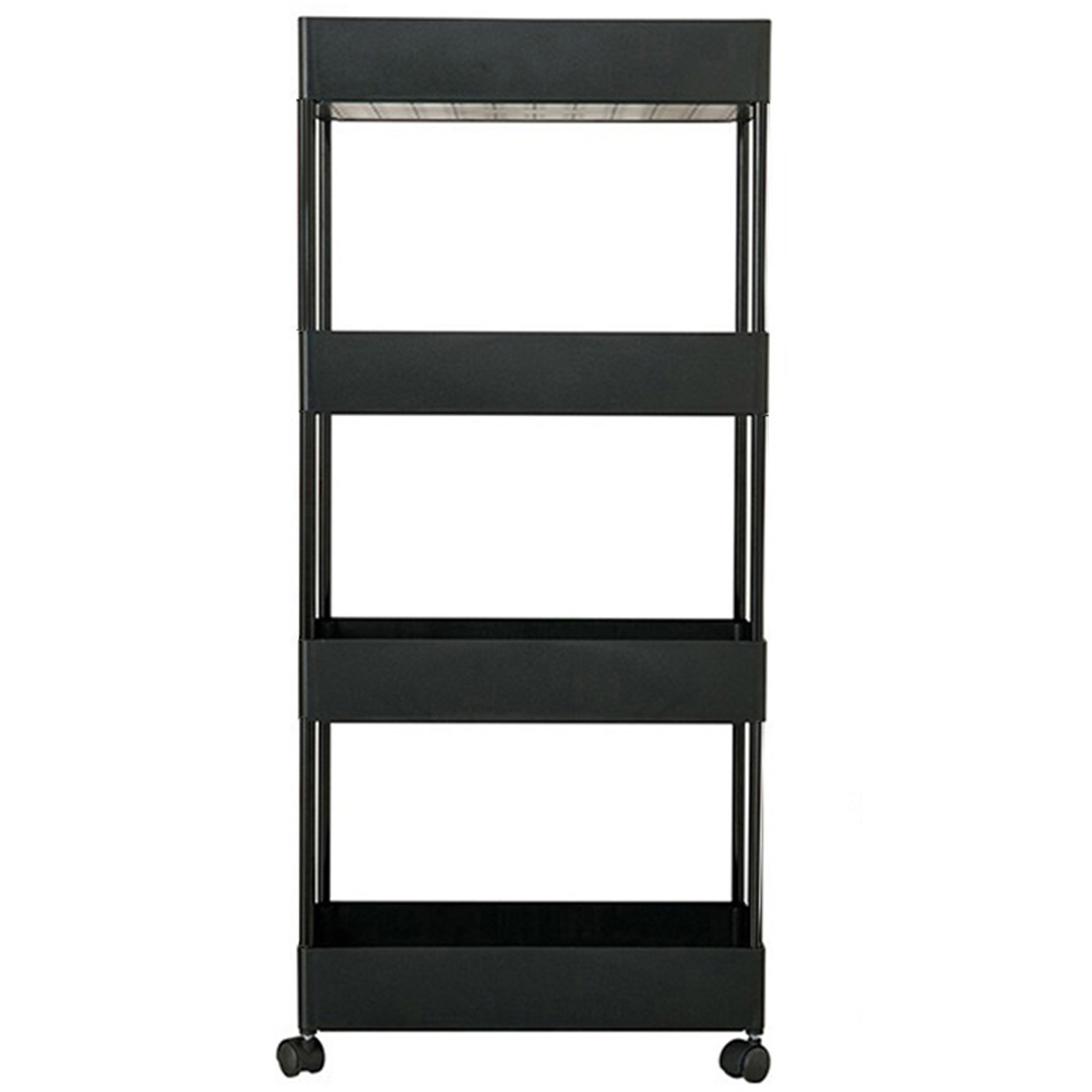 Living and Home Black 3 Tier Multi Purpose Trolley Image 1