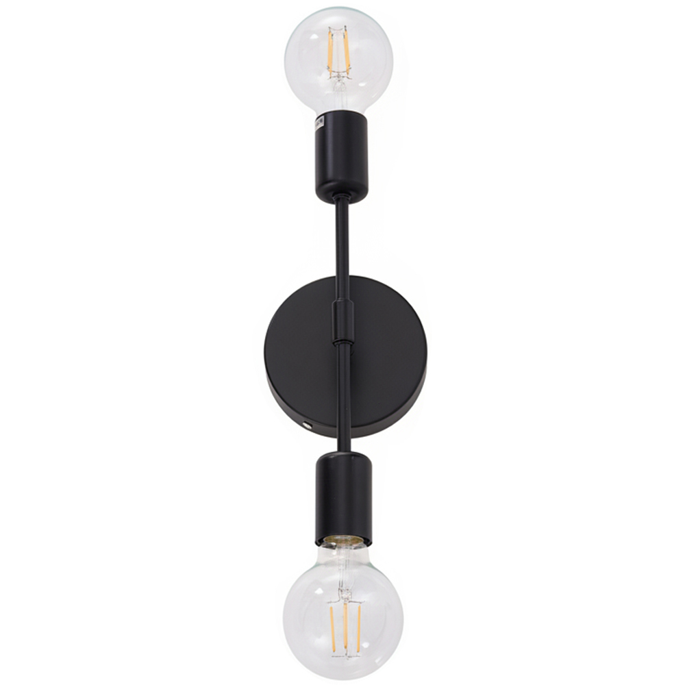 Living and Home Black Industrial 2 Light Wall Light Image 3