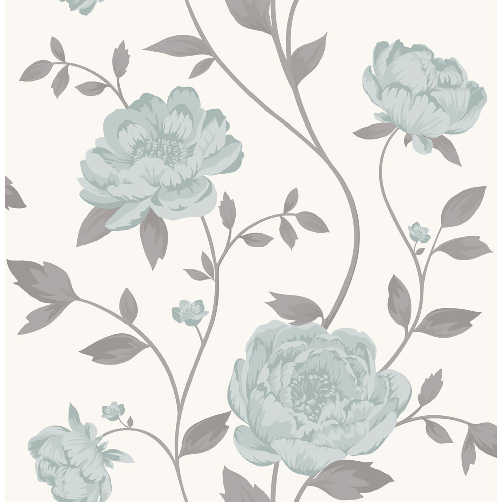 Wilko Isabel Bloom Teal Wallpaper Image 1