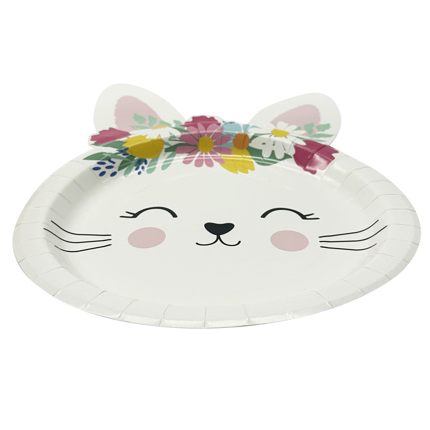 Pack of 6 Flower Bunny Shaped Paper Plates - Multicolout Image 2