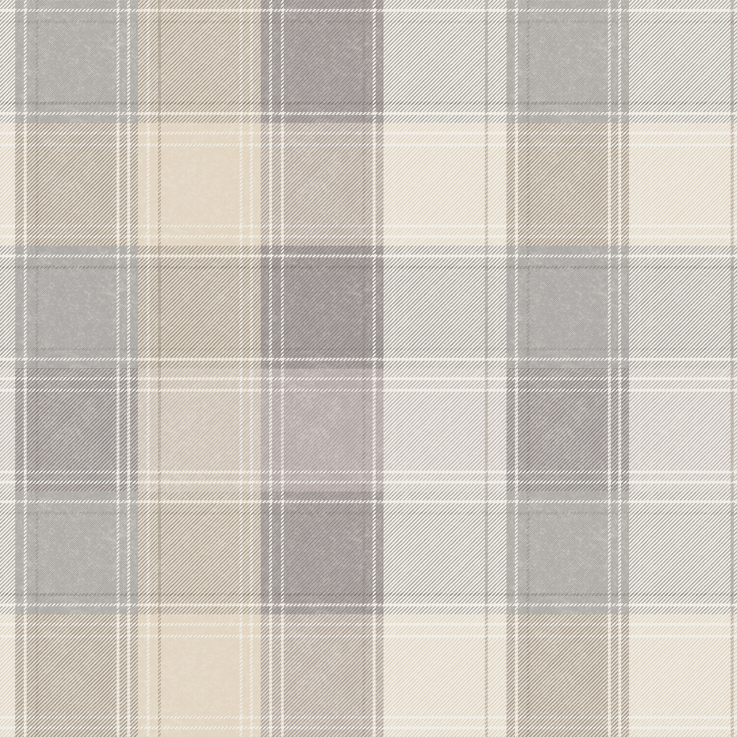 Country Classic Check Wallpaper - Grey Image 1