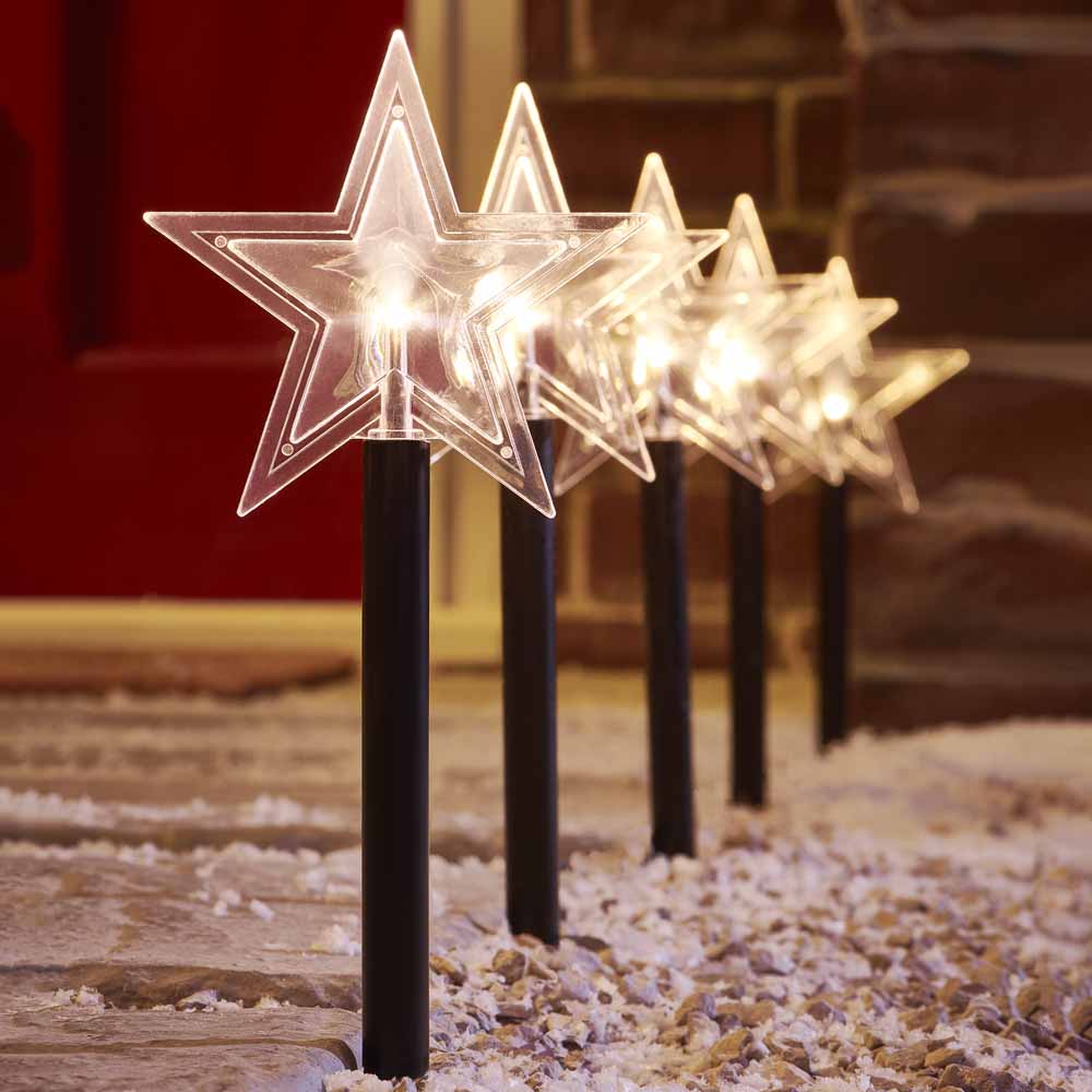 Wilko Battery Operated Outdoor Star Stick Lights Image 2