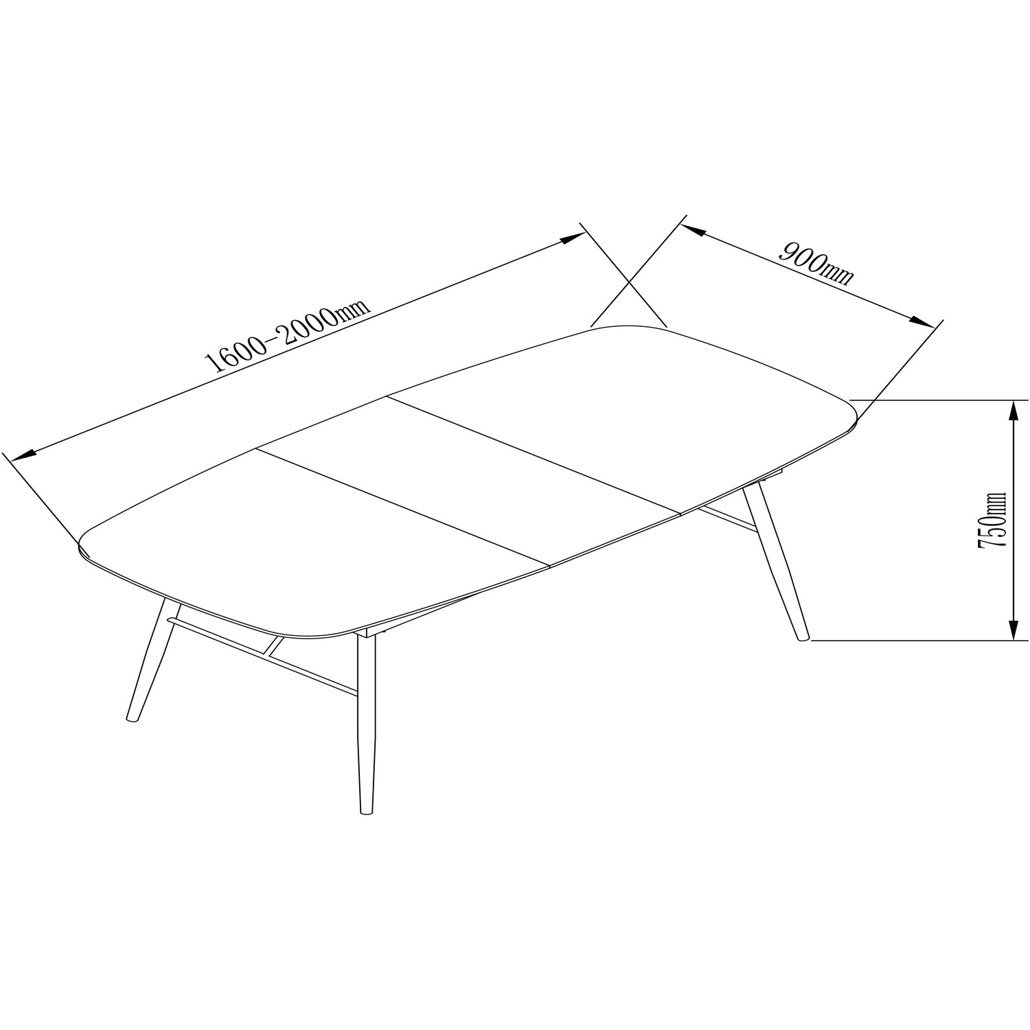 Sorrento Marble 6 Seater 160 to 200cm Extending Dining Table Black Image 6