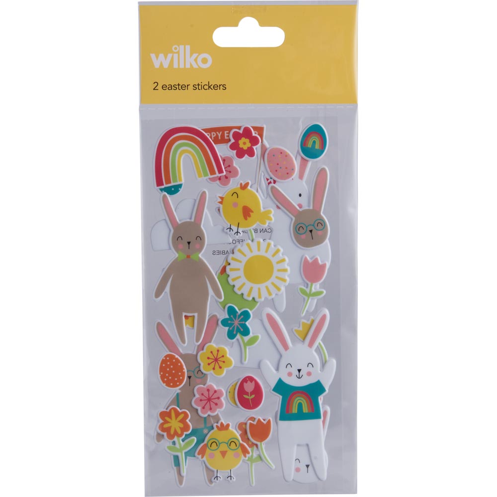 Wilko Easter Raised Stickers 2 pack Image 1