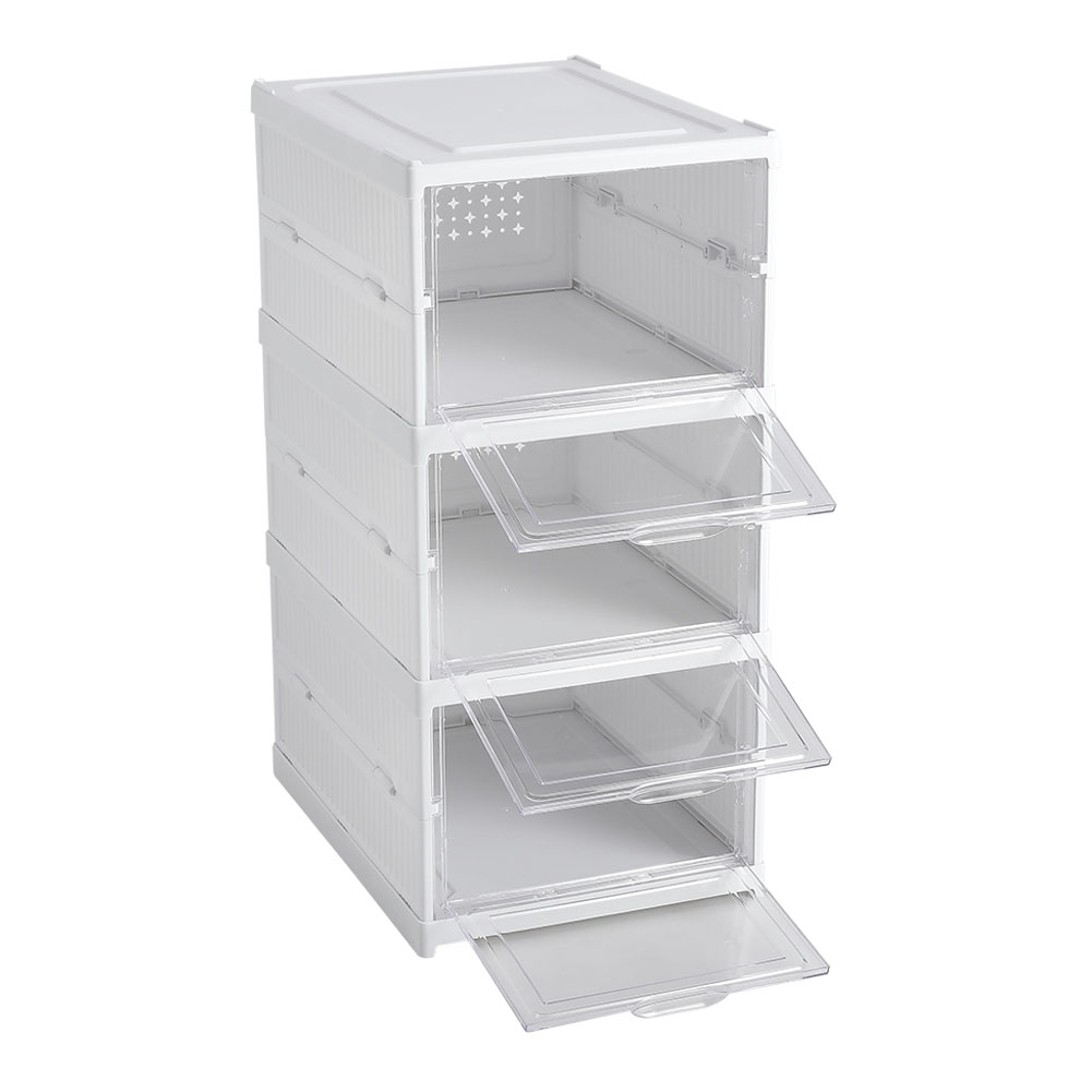 Living and Home 3-Tier Foldable Shoe Storage Box Unit Image 3