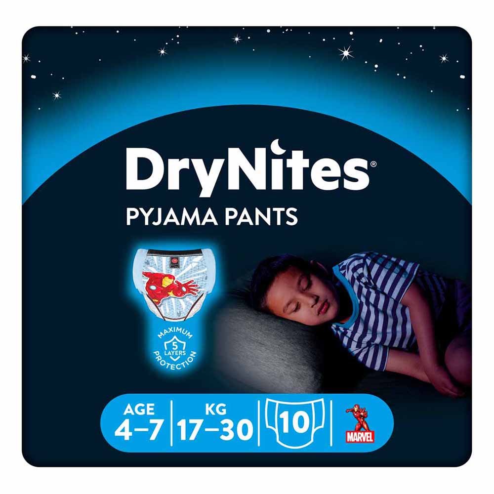 Huggies DryNites Pyjama Pants Boys 4 to 7 years 10 Pack Image 1