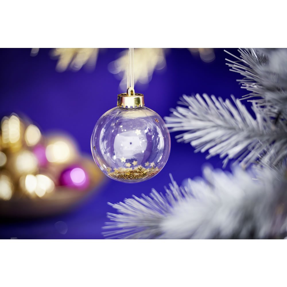 Wilko Luxe Sparkle Encapsulated Gold Star Tree Bauble Image 3