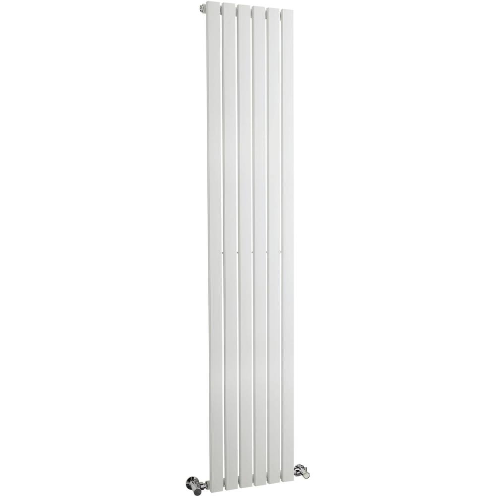nuie Sloane Satin White Single Panel Designer Radiator 1800 x 354mm Image 1