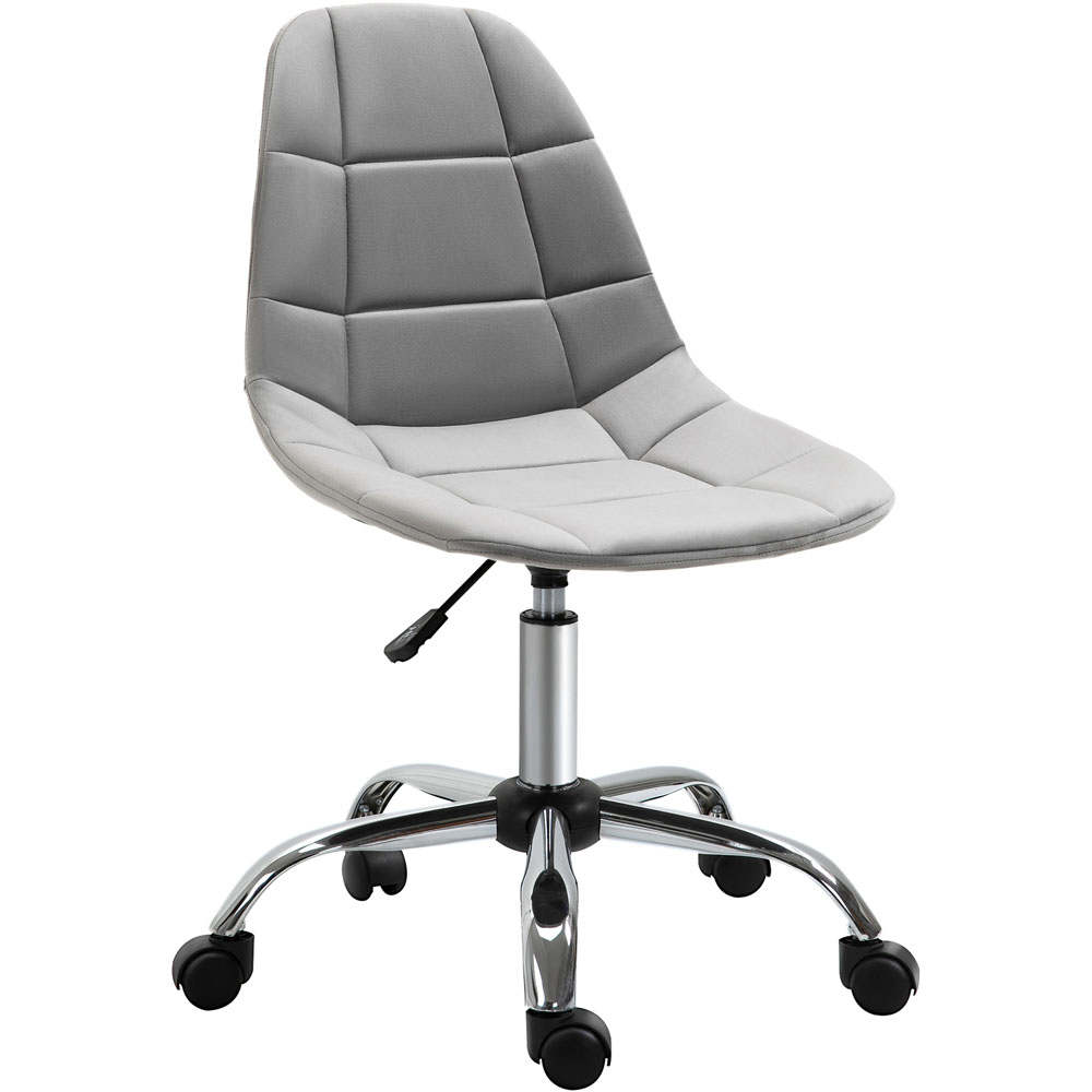 Portland Grey Velvet Swivel Armless Office Chair Image 2