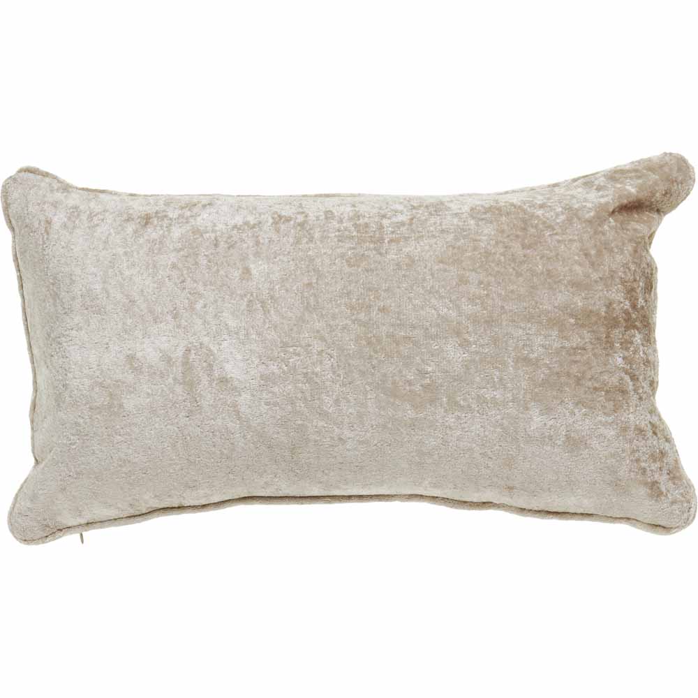 Wilko Crushed Velvet Effect Cushion Gold 50 x 30cm Wilko