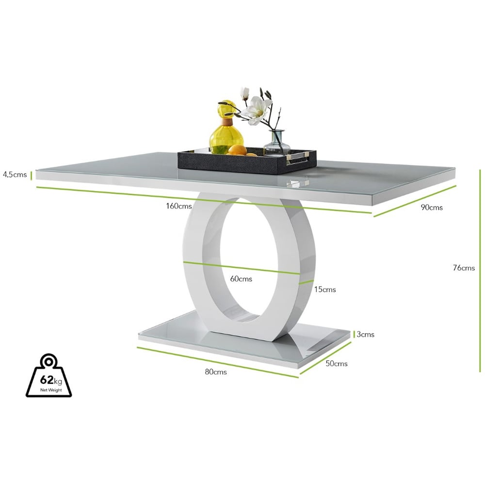 Furniturebox Lucia Valera 6 Seater Dining Set Grey Gloss Black and Gold Image 9