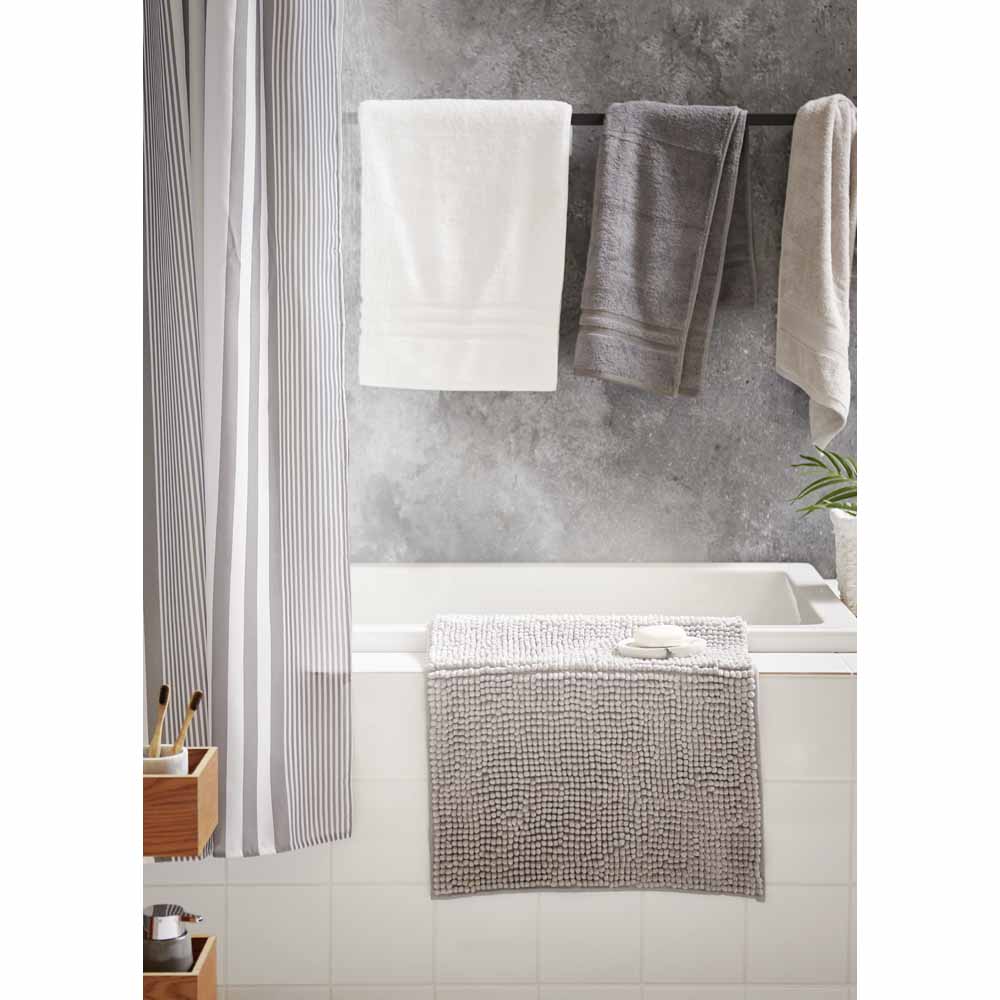 Wilko Fusion Striped Grey Shower Curtain Image 4