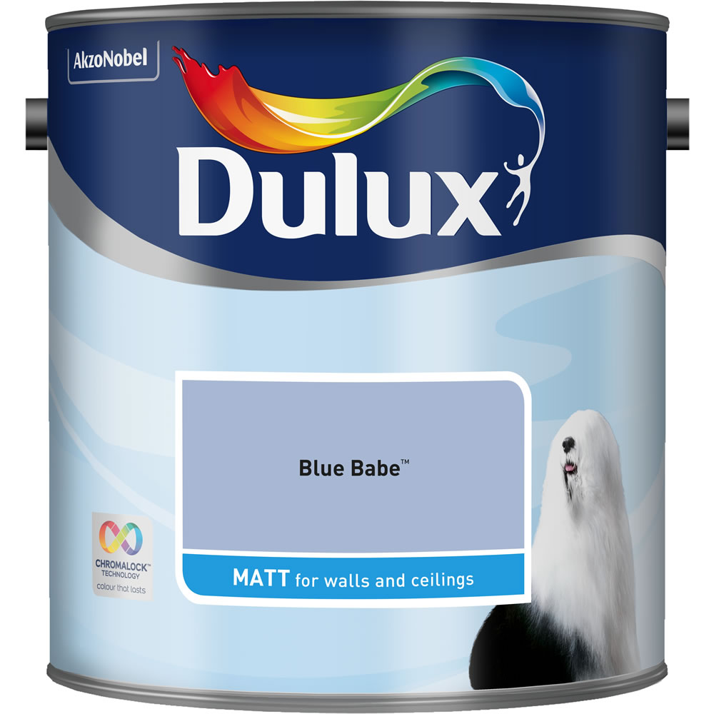 Dulux Blue Babe Matt Emulsion Paint 2.5L Image 1