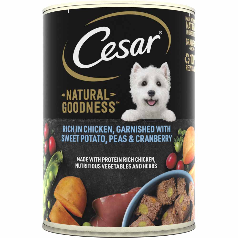 Cesar Natural Goodness Chicken and Veg Adult Wet Dog Food Tin Case of 6 x 400g Image 3